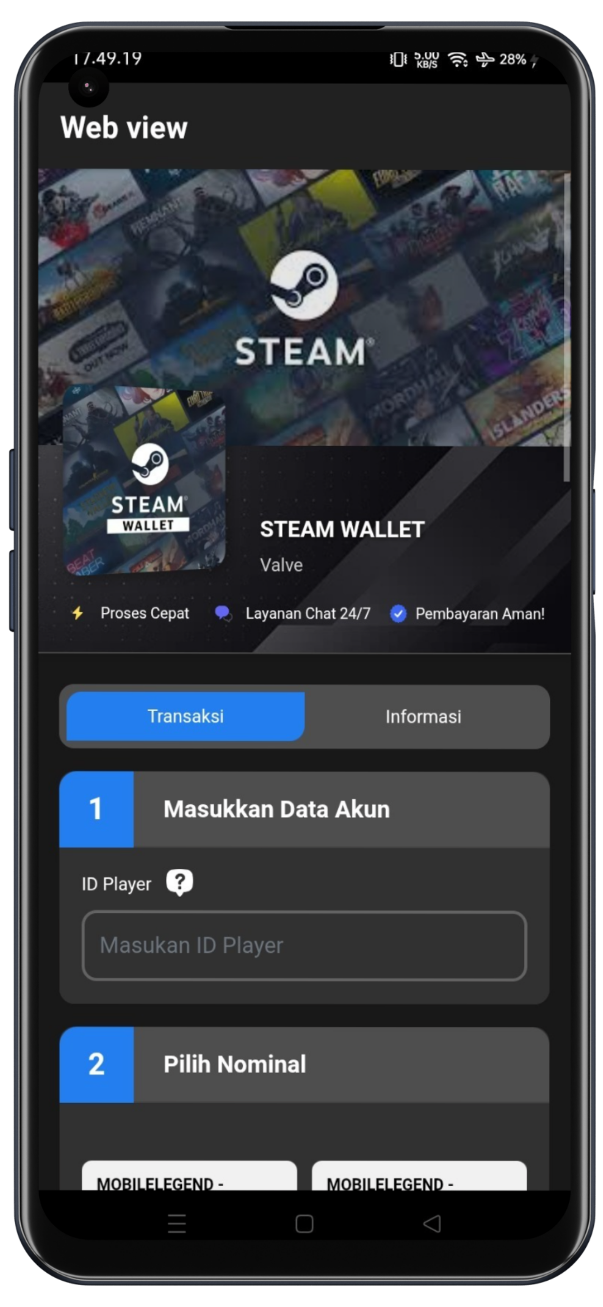 Steam Wallet
